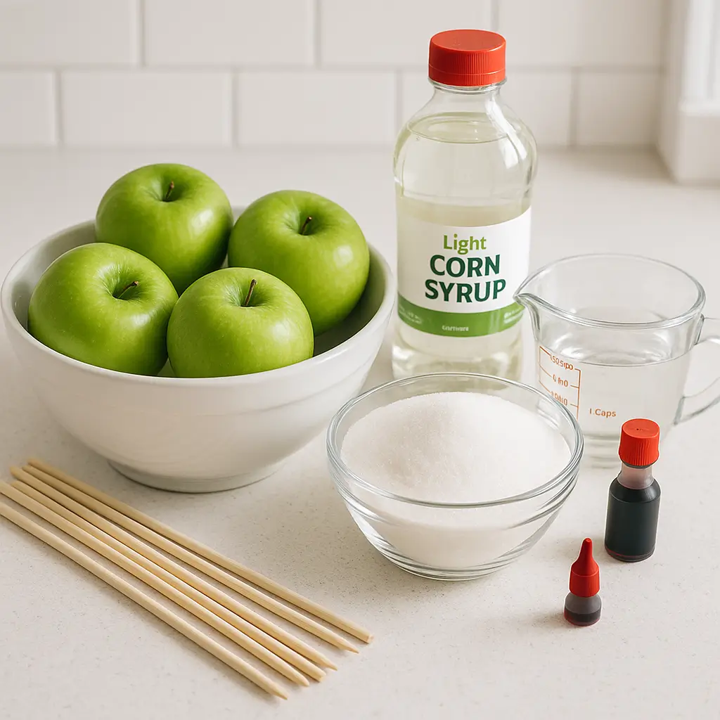 ingredients for homemade candy apples recipe