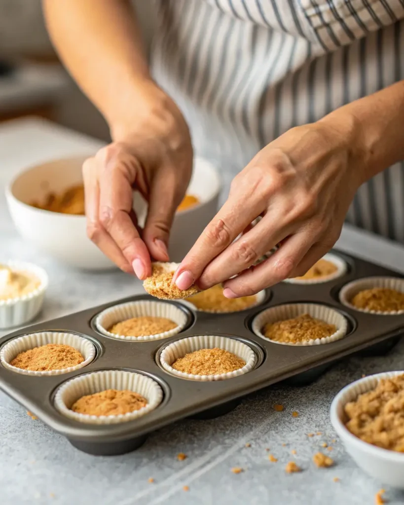 making easy no-bake cheesecake bites crust