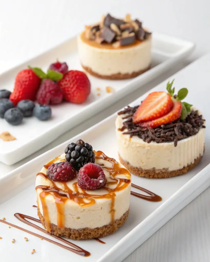 variations of easy no-bake cheesecake bites