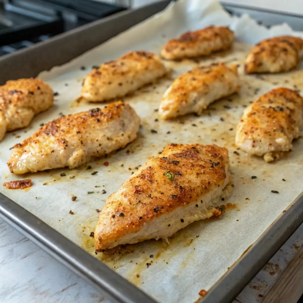 Roasting chicken for sheet pan pitas with herby seasoning
