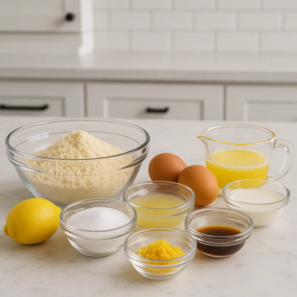 ingredients for keto lemon cream cheese muffins