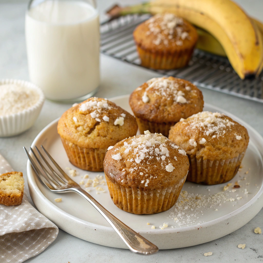 High-Protein Banana Muffins Made with Cottage Cheese
