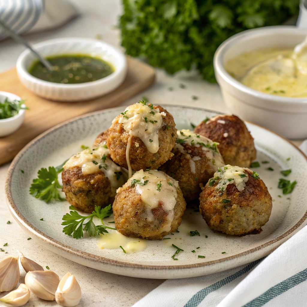 Keto Garlic Butter Parmesan Meatballs